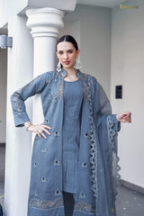 Ready to wear florance silk Pant suit with inner salina and Dupatta