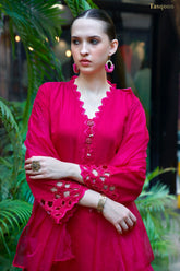 Gorgeous Viscose Linen Pant suit with Organza Dupatta