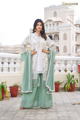 Light Green Star Georgette Plazo Suit with Dupatta