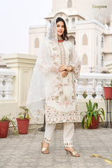 Adorable Georgette Viscose Linen Pant suit with Dupatta