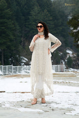 Off White Fendi Fabric Pant suit with Dupatta