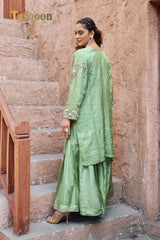 Beautiful Pista Fox Georgette Gharara Suit with Dupatta