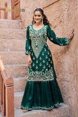 Gorgeous Fendi Fabric Gharara Suit with Dupatta