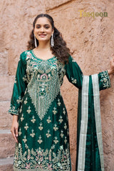 Gorgeous Fendi Fabric Gharara Suit with Dupatta