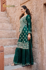 Gorgeous Fendi Fabric Gharara Suit with Dupatta