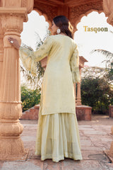 Luxury Fox Georgette & Net Combination Gharara suit with Dupatta