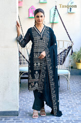 Exclusive Georgette Pant suit with Organza Dupatta